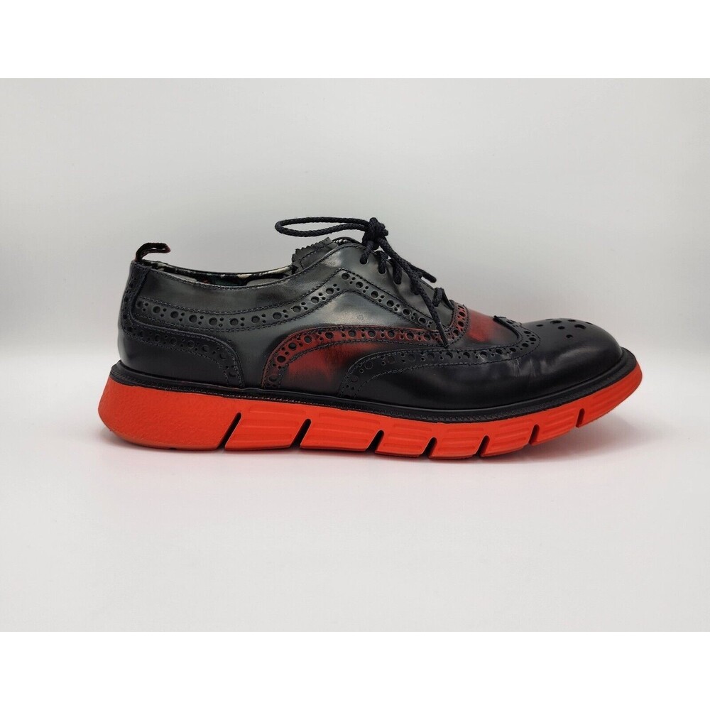 YAB Brogue on top Sneaker on bottom Shoe SZ EU 40 Wmns 9.5 Black Red Ombre Italy